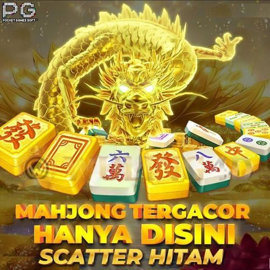 naga emas bercahaya dengan ubin Mahjong berwarna-warni di depannya, menampilkan tema permainan Mahjong dengan efek visual menyala.